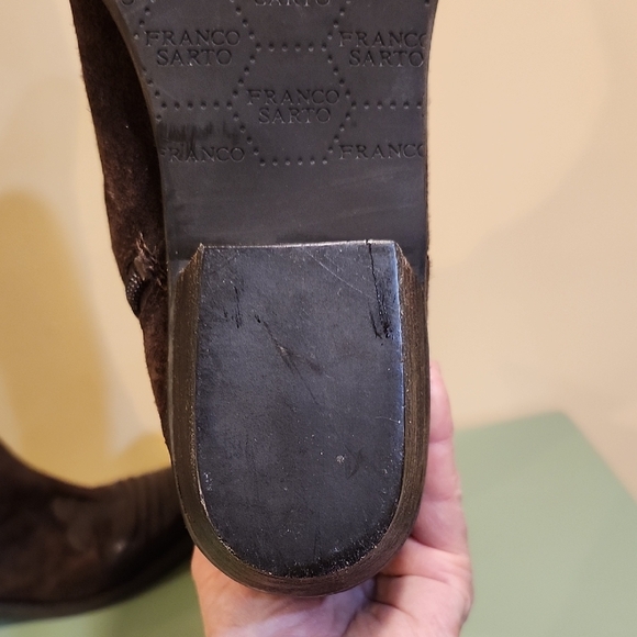 Franco Sarto Dark Brown Heeled Boots - Picture 9 of 10